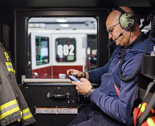 Prince George's County Fire and EMS employees rely on FirstNet products and services daily, as photographed in Capitol Heights, Maryland.
