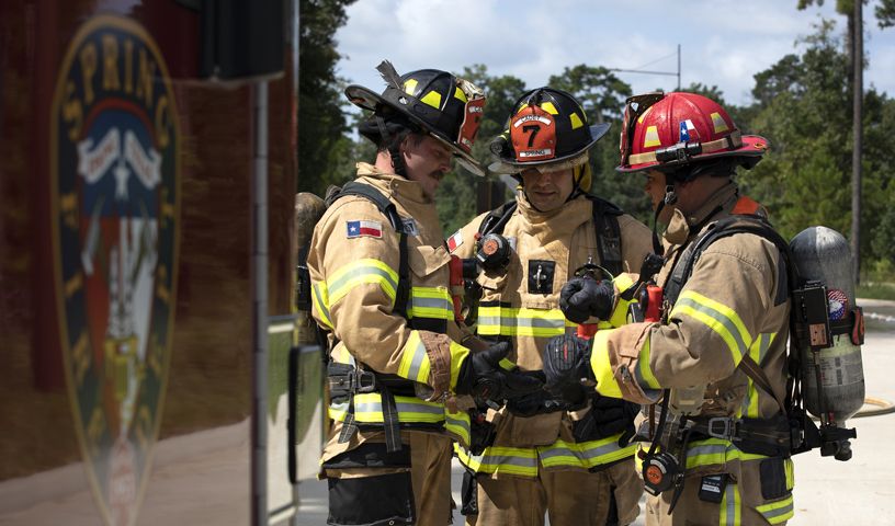 Firefighters in the field