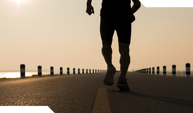 Person running on road